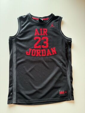 Jordan Black & Red Air 23 Kids Basketball Jersey